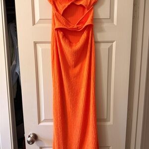 SHEIN Strapless Orange Dress